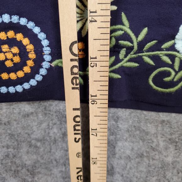 Anthropologie Top Womens Extra Small Embroidered Floral Hooded Long Bell Sleeves - Picture 7 of 8